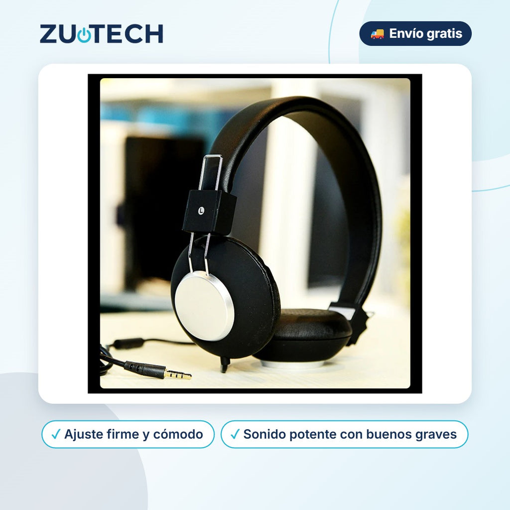 Auriculares de Diadema Deportivos con Cable - Zutech