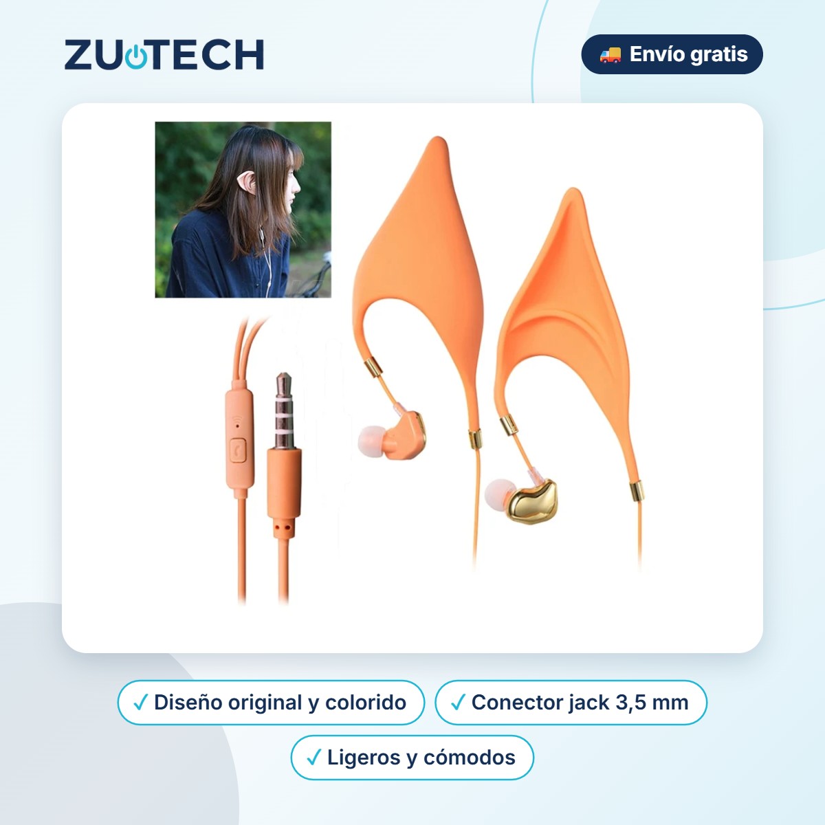 Auriculares In-Ear con Cable Diseño Divertido - Zutech