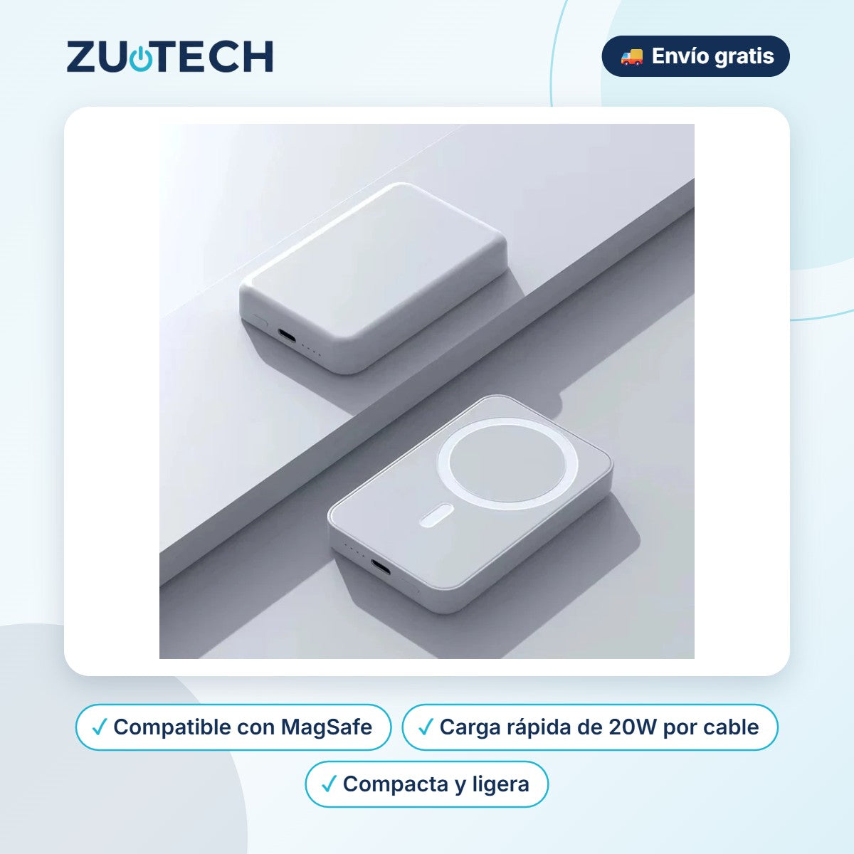 Batería Externa Magnética 10000 mAh 20W (MagSafe) - Zutech