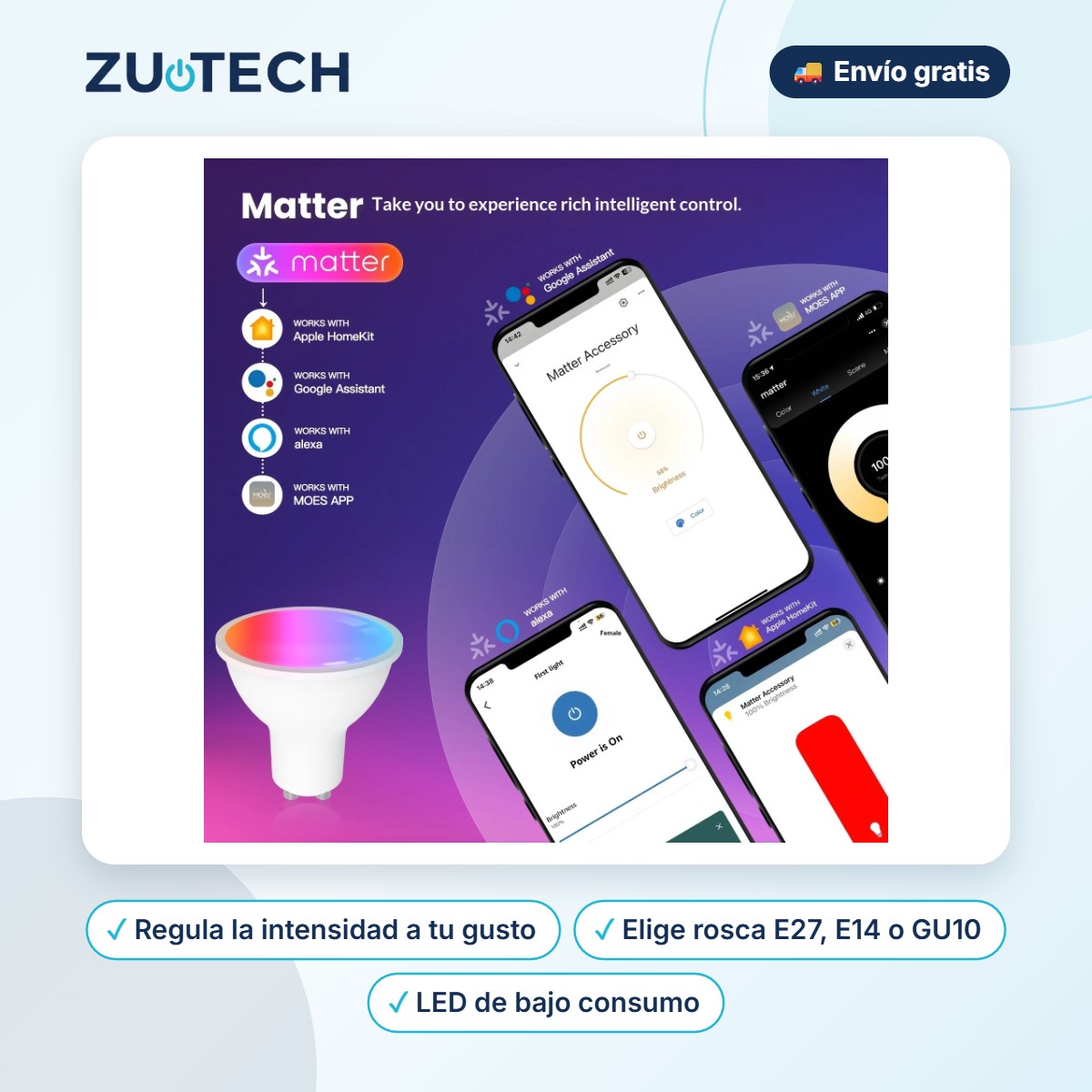 Bombilla LED Inteligente Regulable - Zutech