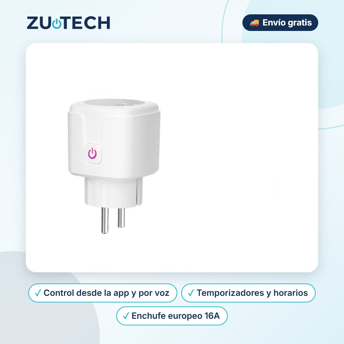 Enchufe Inteligente Europeo Compacto - Zutech