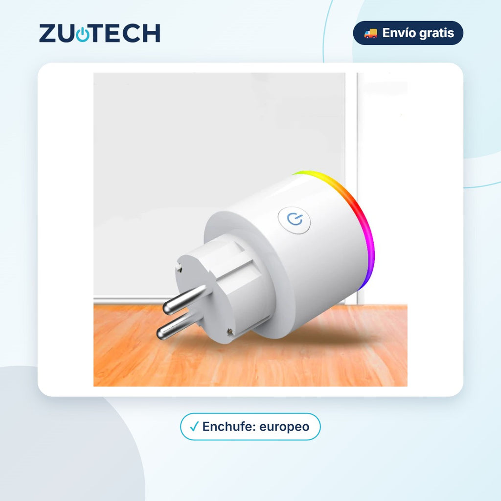 Enchufe Inteligente WiFi con Medidor de Consumo (Alexa y Google Home) - Zutech