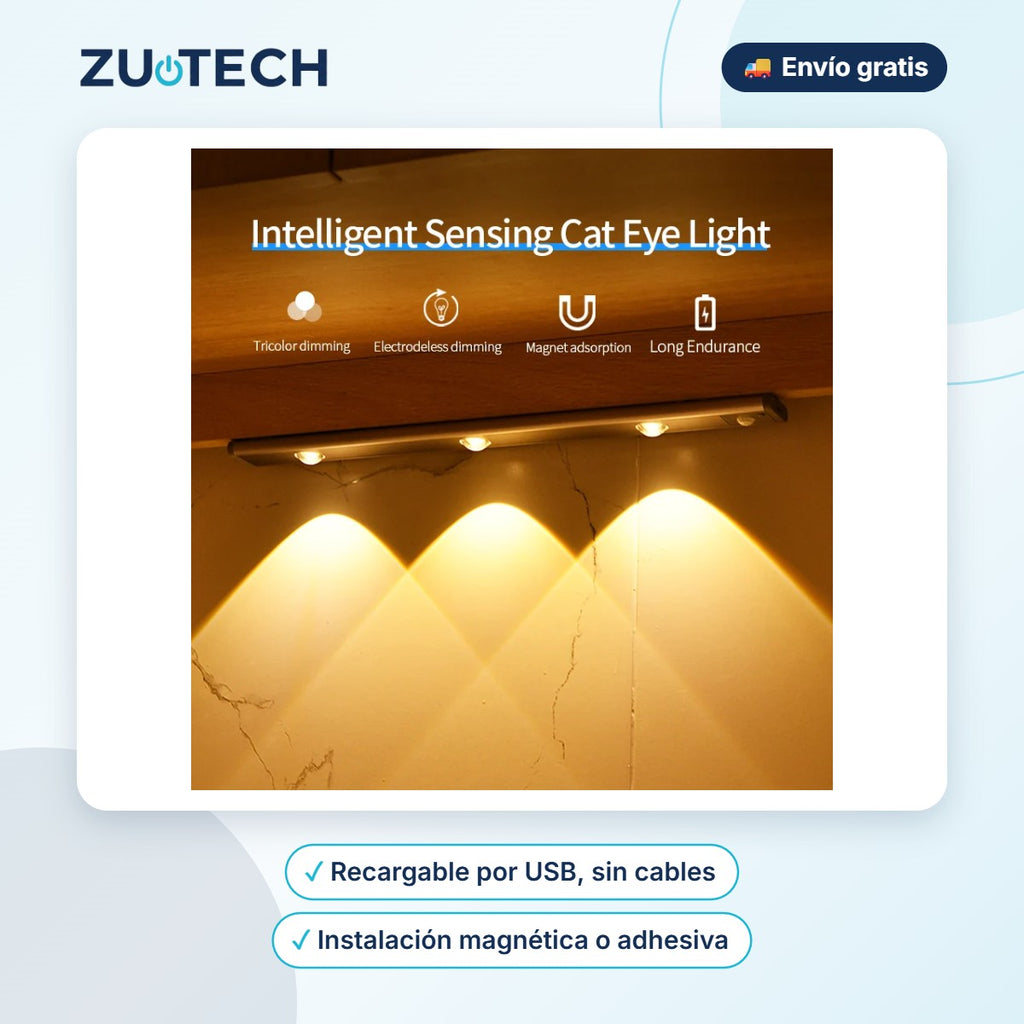 Lámpara LED bajo Armario con Sensor Regulable - Zutech