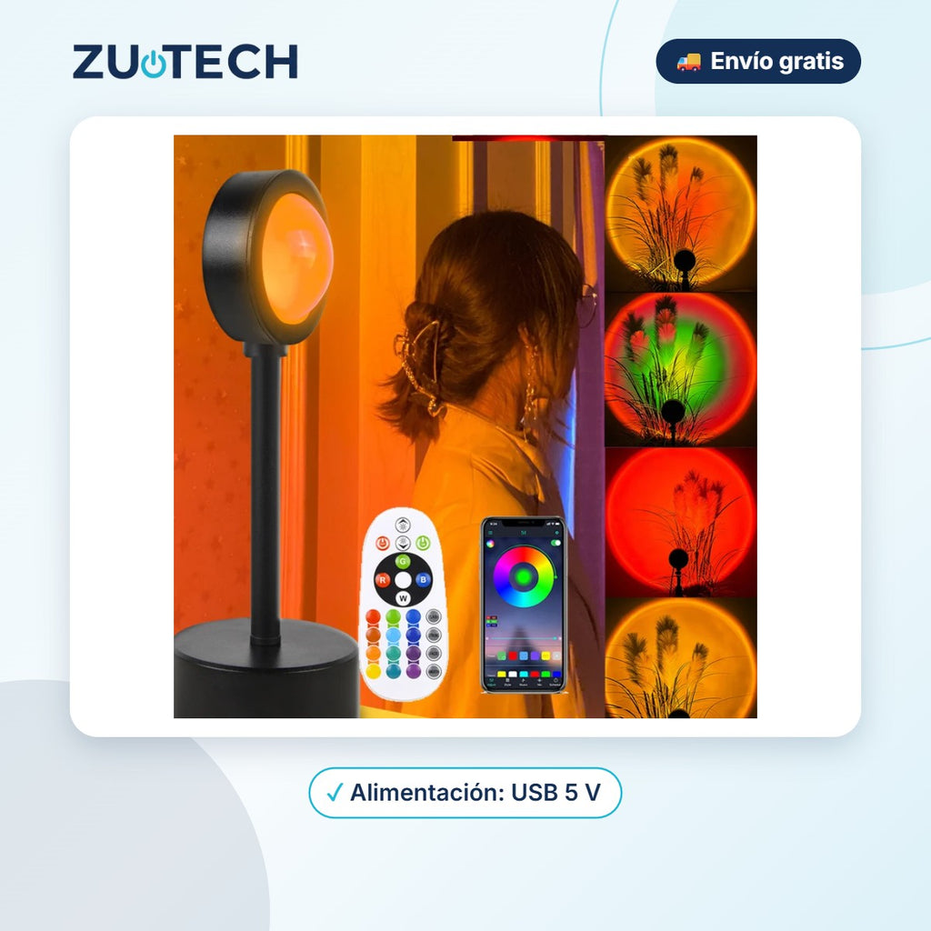 Lámpara Proyector Puesta de Sol (Luz Ambiental RGB) - Zutech