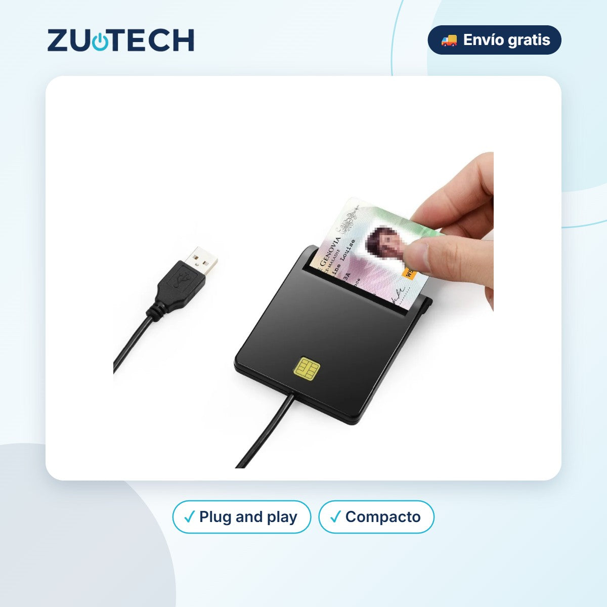 Lector USB de Tarjetas Inteligentes y DNI Electrónico - Zutech