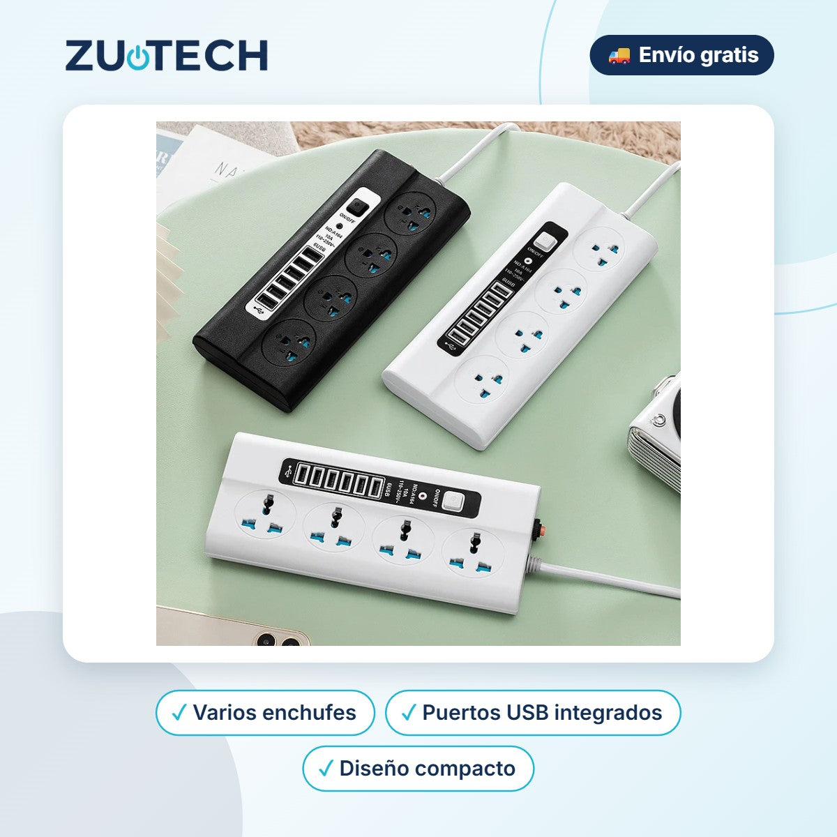 Regleta Compacta con USB - Zutech
