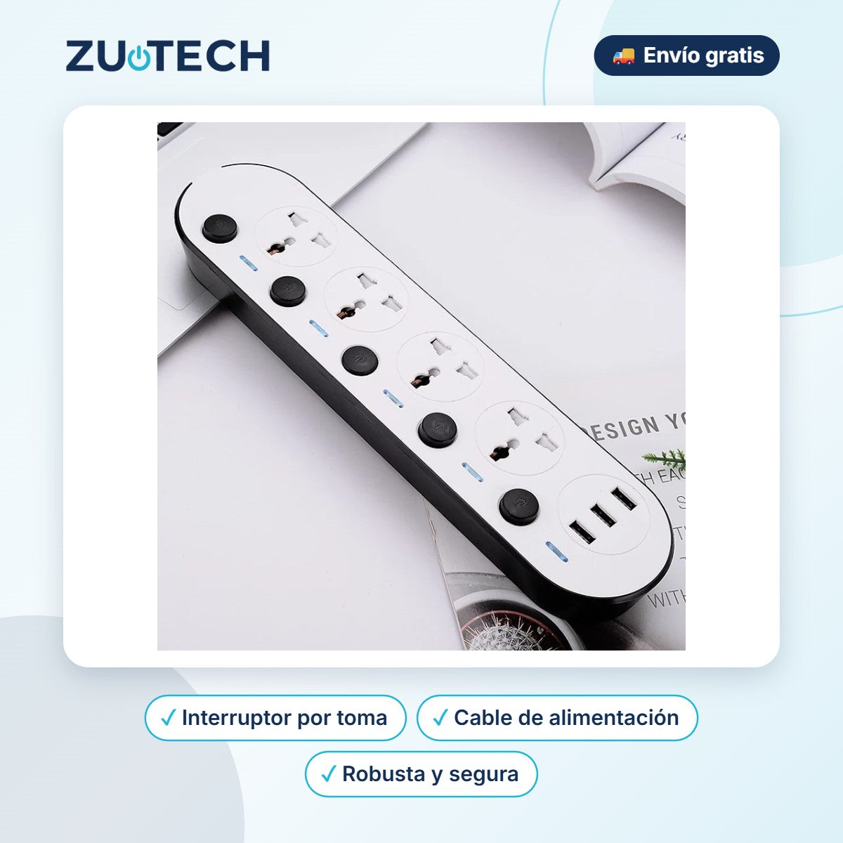 Regleta con Interruptores Individuales - Zutech