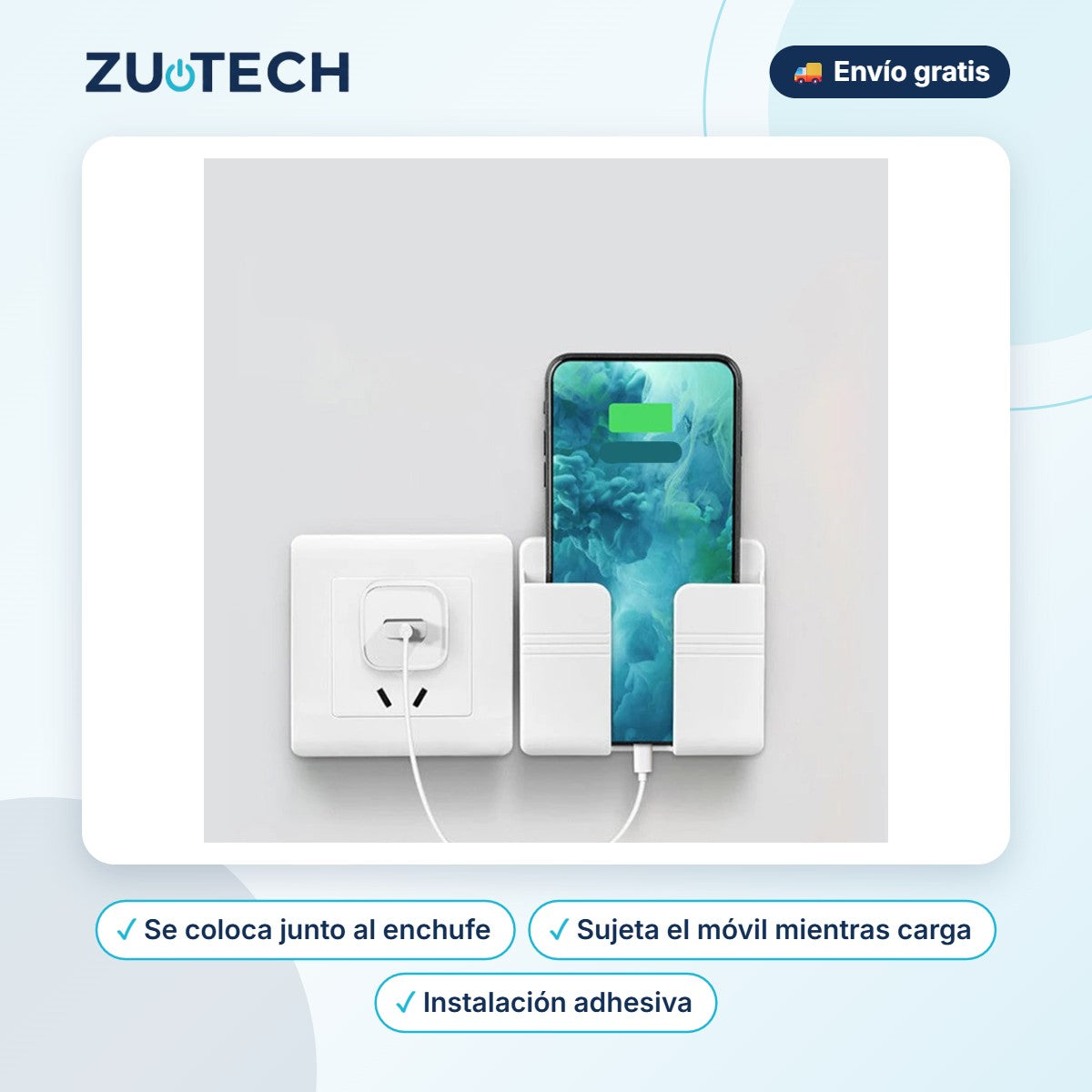 Soporte de Pared para Cargar el Móvil - Zutech