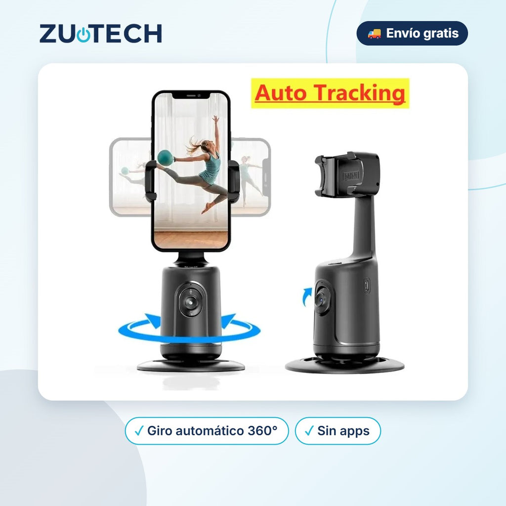 Soporte Inteligente con Seguimiento Facial 360° - Zutech